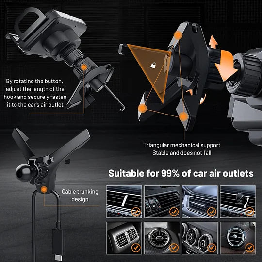 Smart 360 Wireless Charging Car Phone & Tablet Holder