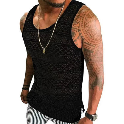 Men’s Open-Knit Sleeveless Vest