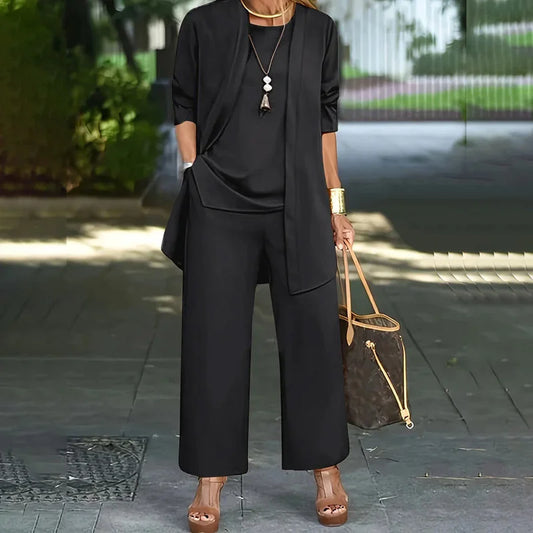 Women’s Minimalist Three Piece Wide Leg Set