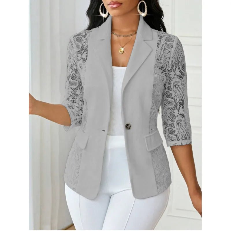 Women's Lace Panel Blazer