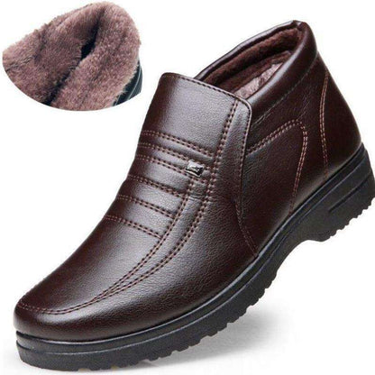 Men’s Warm-Lined Casual Leather-Look Winter Shoes