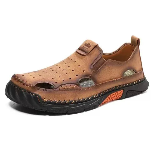 Men’s Breathable Leather-Look Walking Sandals