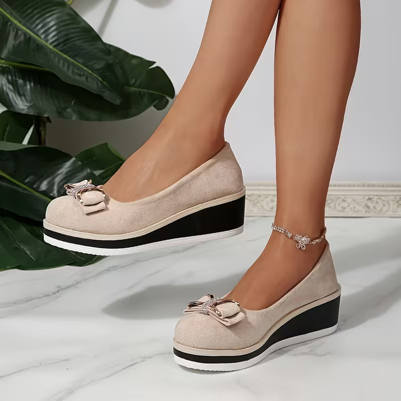Women’s Bow Detail Wedge Court Shoes