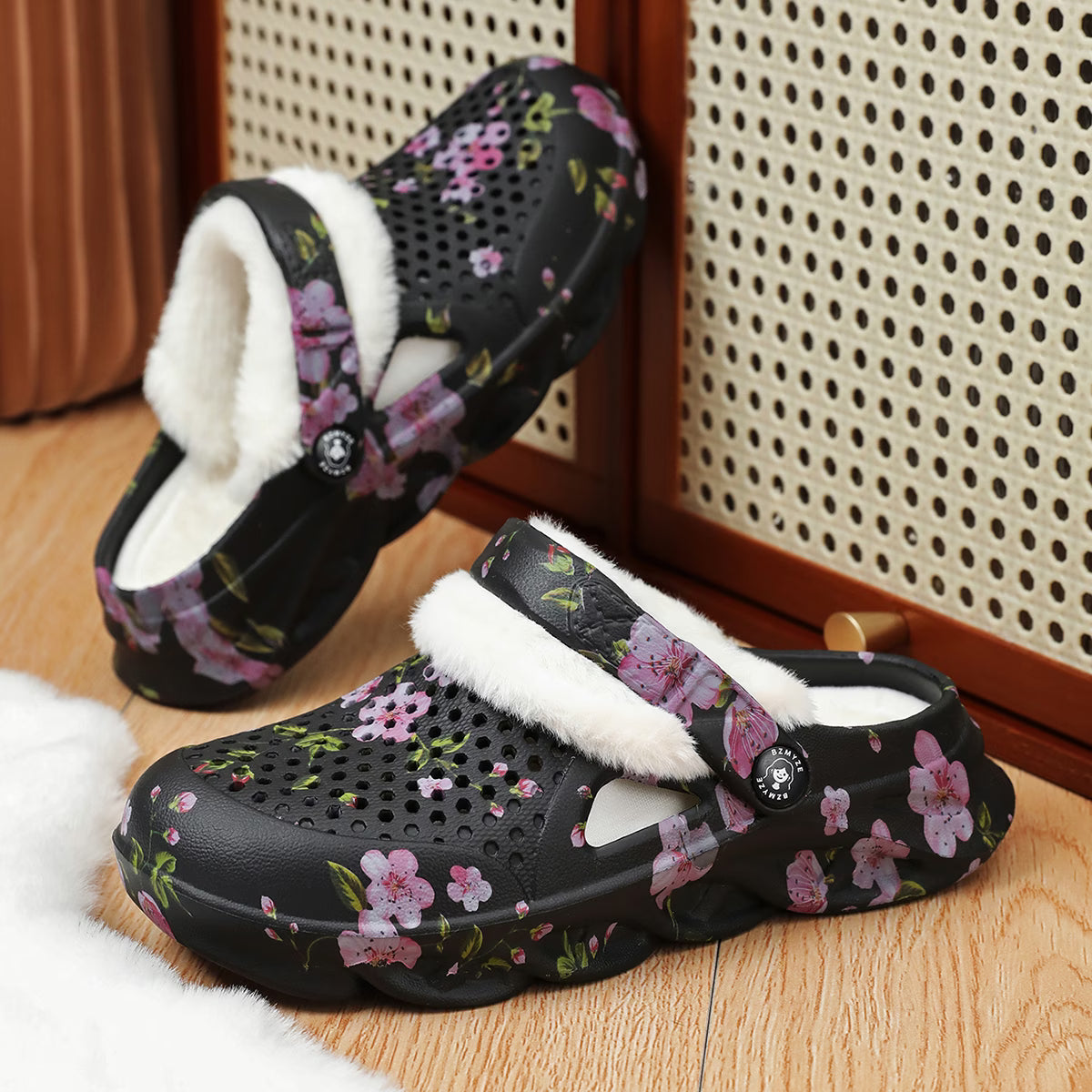 Women's Floral Cosy Lined Clogs