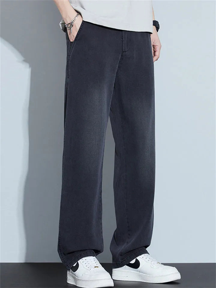 Men’s Lightweight Denim-Look Drawstring Trousers