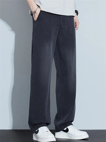 Men’s Lightweight Denim-Look Drawstring Trousers
