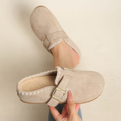 Women's Plush Lined Round Toe Mules
