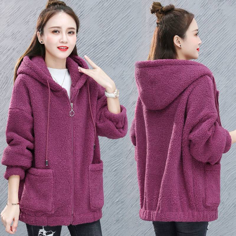 Women's Oversized Zip-Up Teddy Hoodie