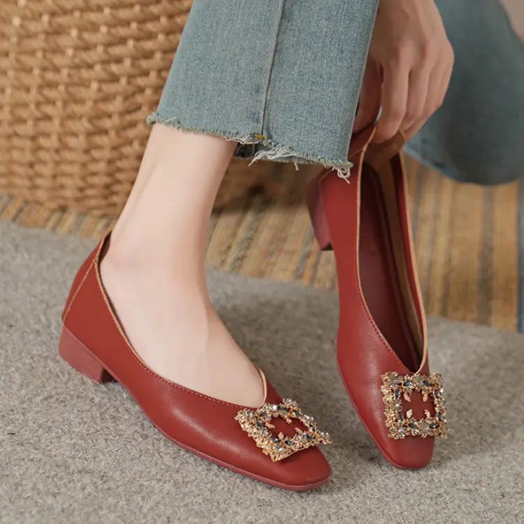Soft Leather-Look Diamond Retro Comfortable Shoes