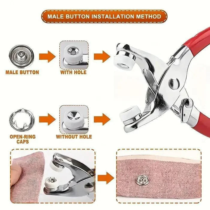 Snap Fastener Pliers and Press Stud Starter Kit