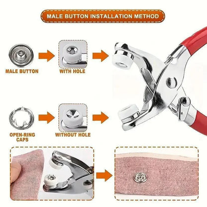 Snap Fastener Pliers and Press Stud Starter Kit