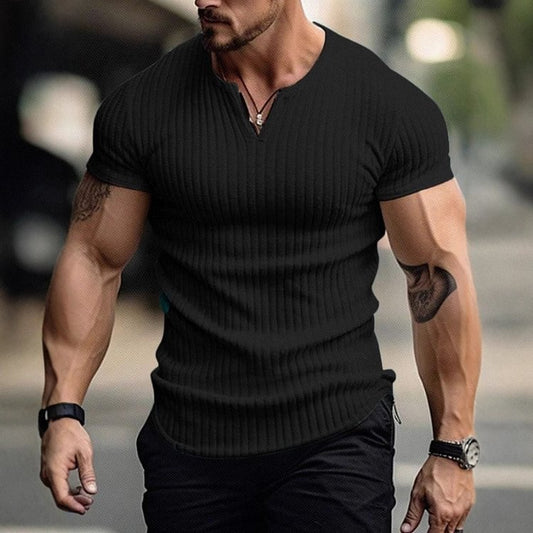 Men’s Ribbed V-Neck T-Shirt