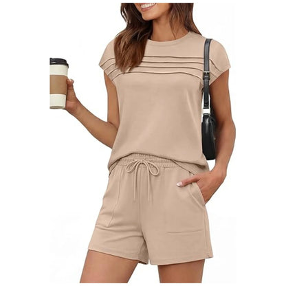 Women’s Round Neck Top & Drawstring Lounge Set (Short or Long)