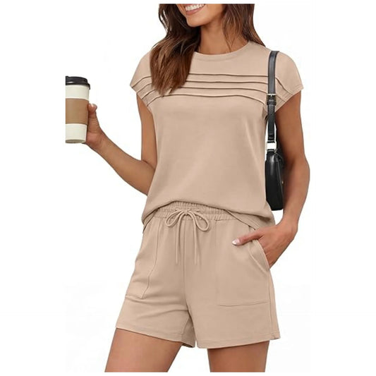Women’s Round Neck Top & Drawstring Lounge Set (Short or Long)