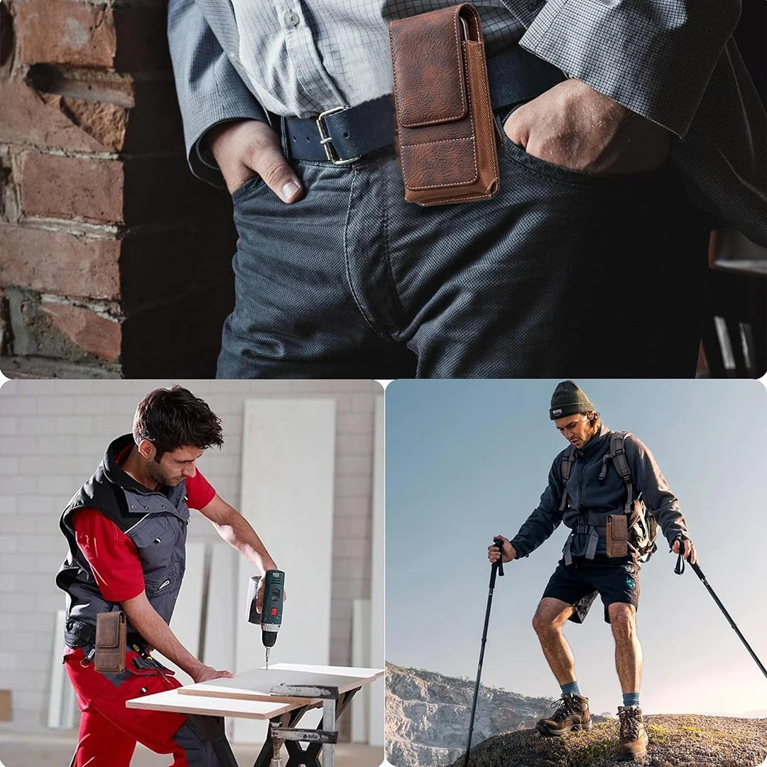 Men's Multi-Pocket Belt Phone Pouch