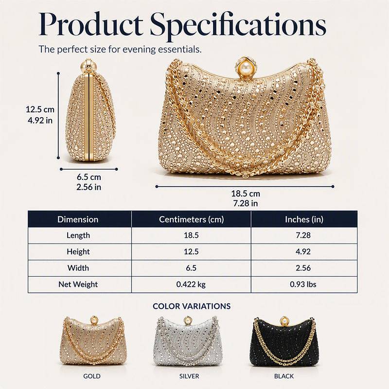 Women's Pearl Clasp Evening Clutch