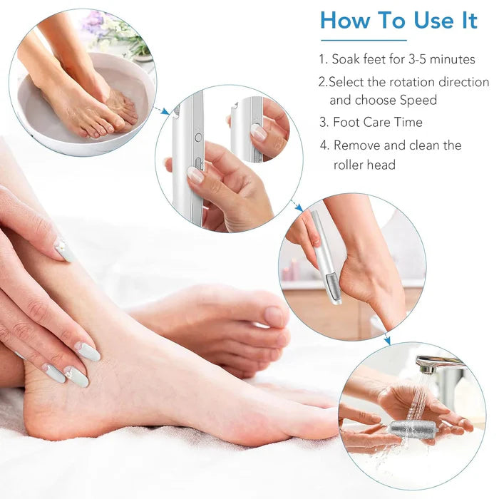Rechargeable Electric Callus Remover with Dual Rotation