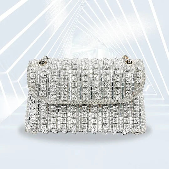 Lightweight Multicolour Crystal Evening Clutch Bag