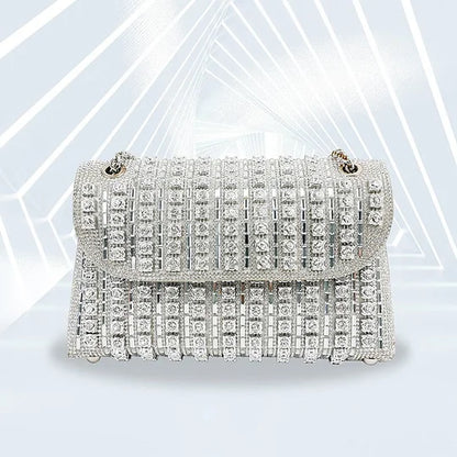 Lightweight Multicolour Crystal Evening Clutch Bag
