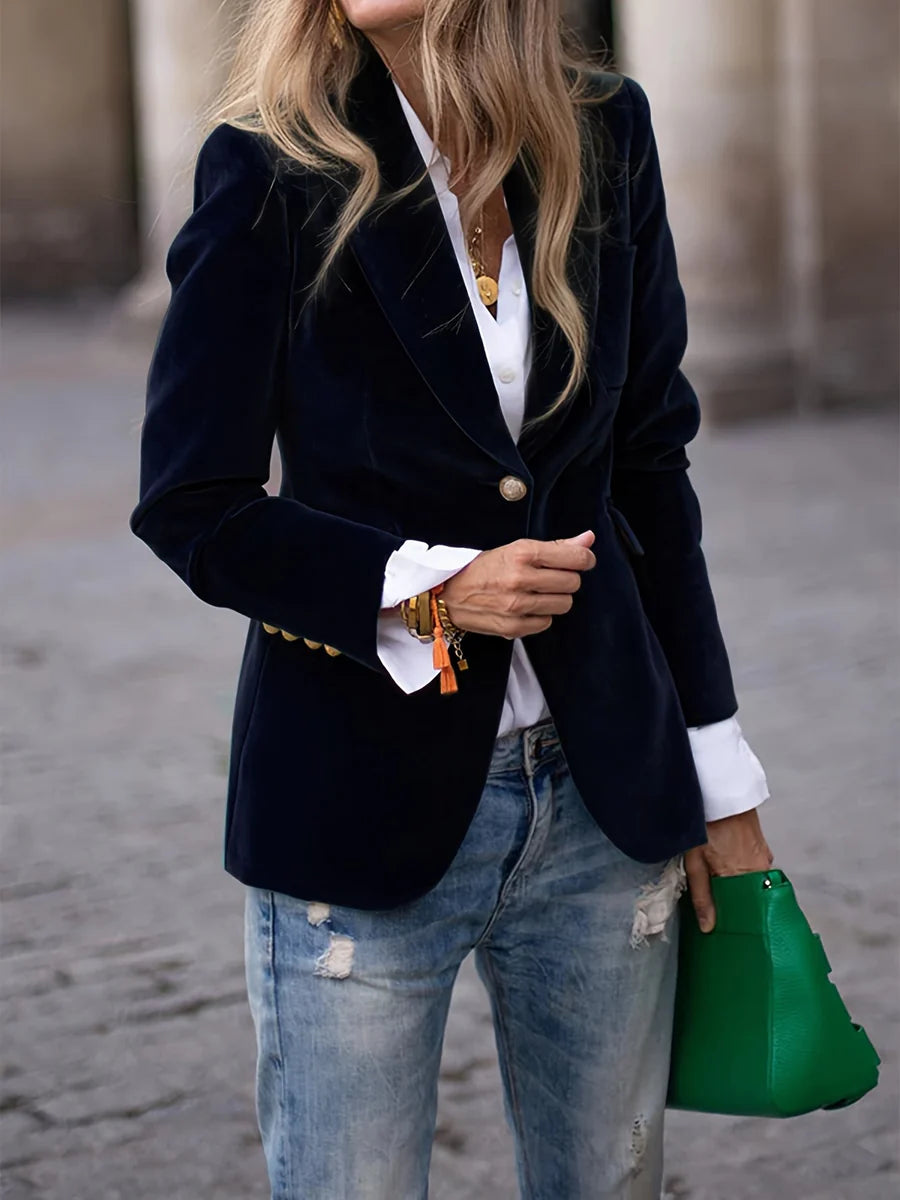Women’s Elegant Velvet Tailored Jacket