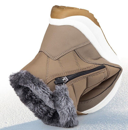 Men’s Easy-Zip Fur-Lined Waterproof Puffer Snow Boots