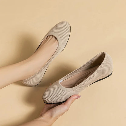 Breathable Knitted Pointed Toe Sandals