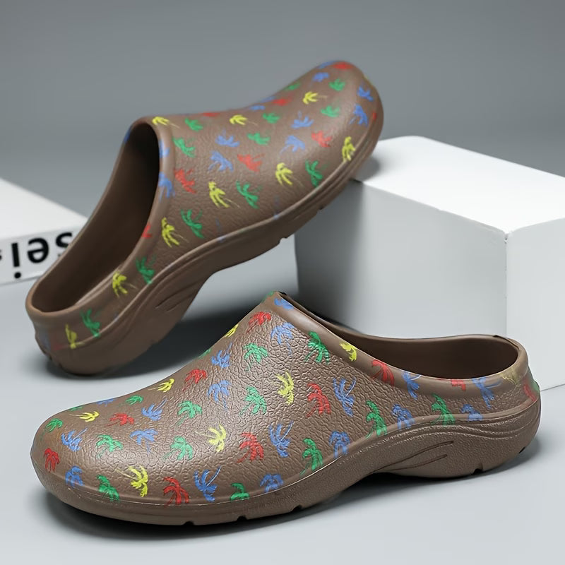 Men's Coconut Tree Print Casual Slides