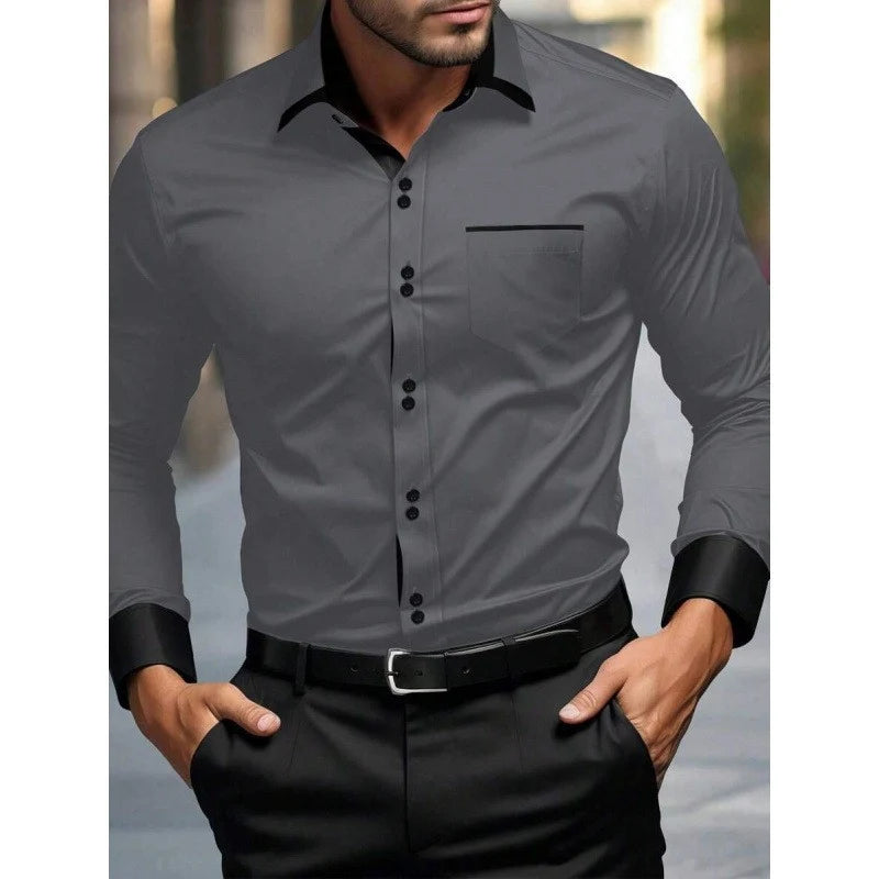 Men's Colour-Block Tailored Shirt