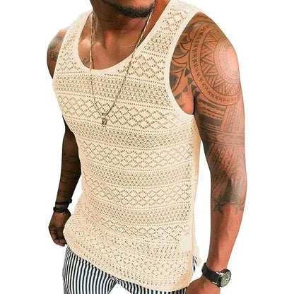 Men’s Open-Knit Sleeveless Vest