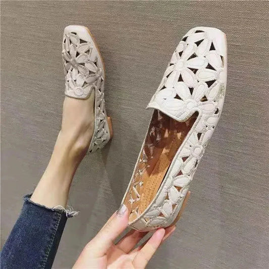 2024 New Style Soft Sole and Comfortable Women's Hollow Out Flat Shoes