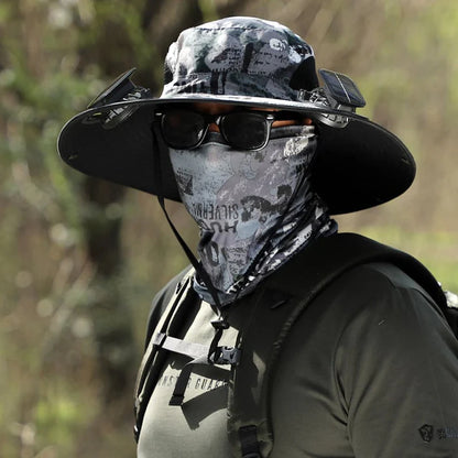 Solar Fan Wide-Brim Hat