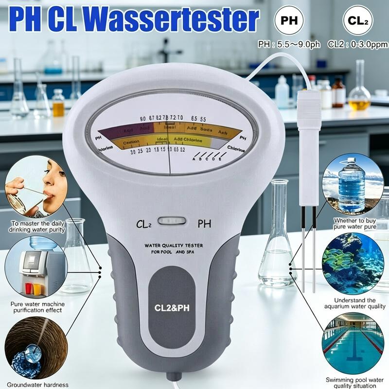 Electronic Pool pH and Chlorine Tester