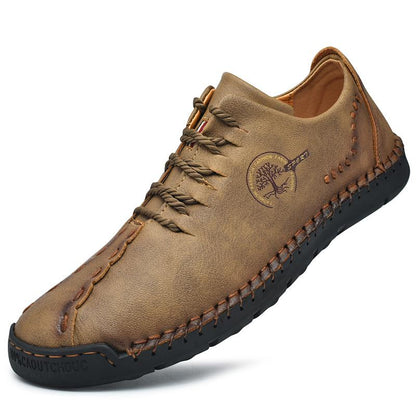 Men’s Handmade Leather Lace-Up Soft-Sole Driving Shoes