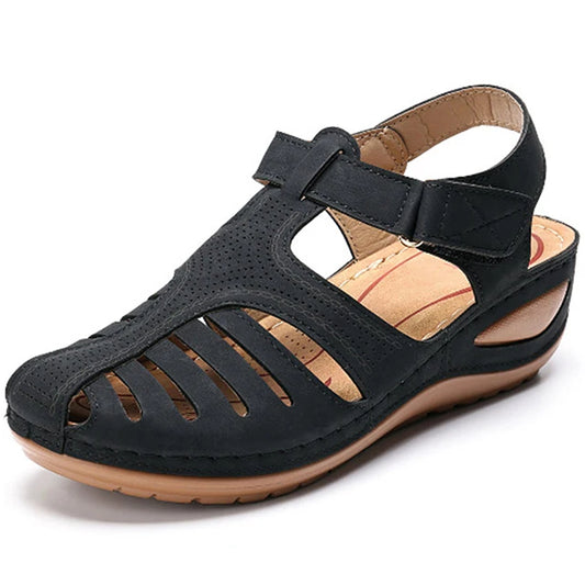 🔥Summer Hot Sale🔥Soft PU Leather-Look Closed Toe Vintage Anti-Slip Sandals