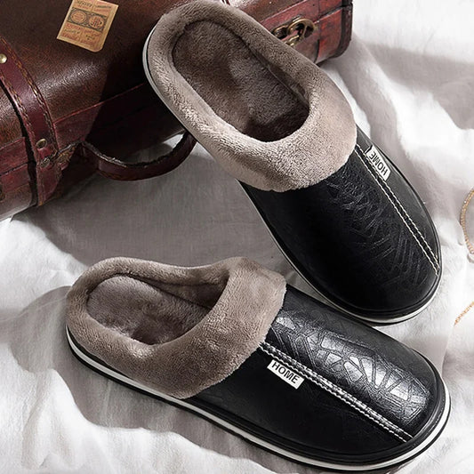 Elegant Leather-Look Comfort Slides