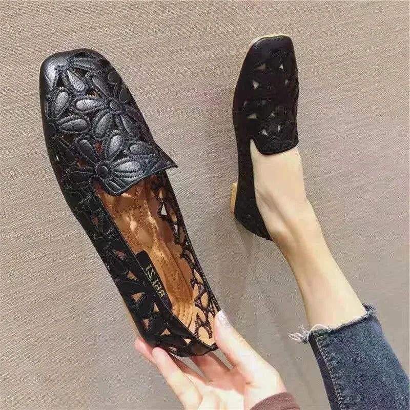 2024 New Style Soft Sole and Comfortable Women's Hollow Out Flat Shoes