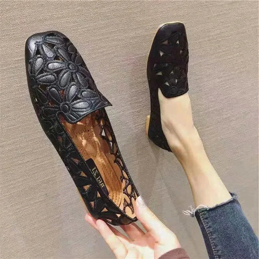 2024 New Style Soft Sole and Comfortable Women's Hollow Out Flat Shoes