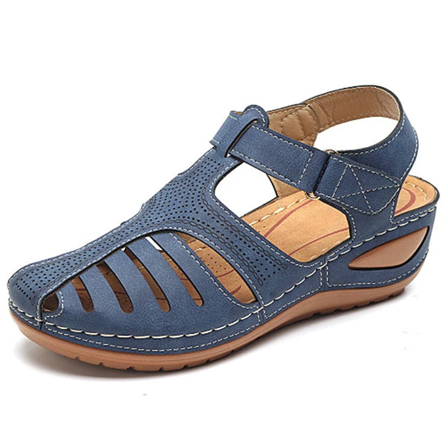 🔥Summer Hot Sale🔥Soft PU Leather-Look Closed Toe Vintage Anti-Slip Sandals