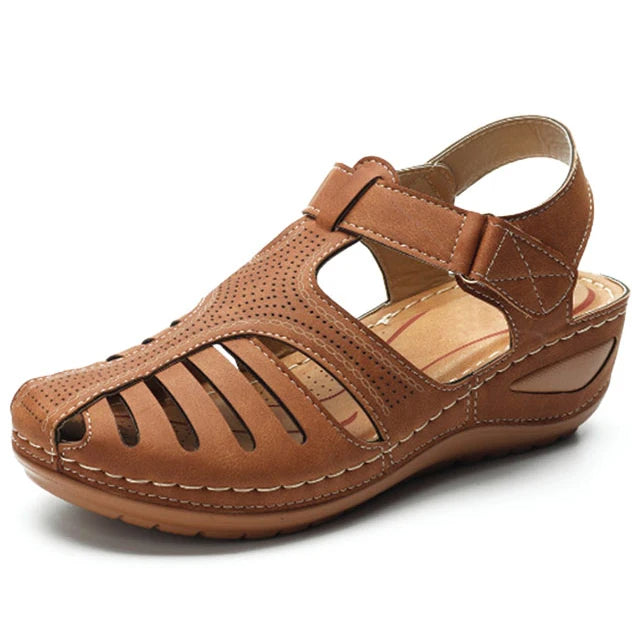 🔥Summer Hot Sale🔥Soft PU Leather-Look Closed Toe Vintage Anti-Slip Sandals