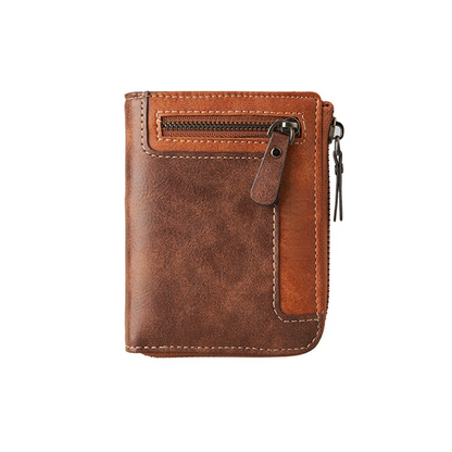 Men’s Premium Zipper Leather Card Wallet