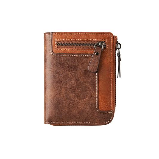 Men’s Premium Zipper Leather Card Wallet