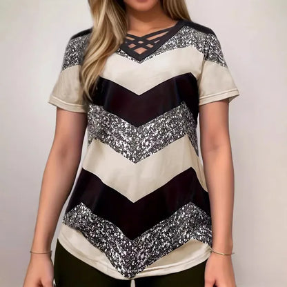 Women's Cross-Front V-Neck T-Shirt