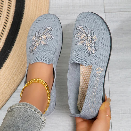 Women’s Breathable Mesh Floral Slip-On Comfort Shoes