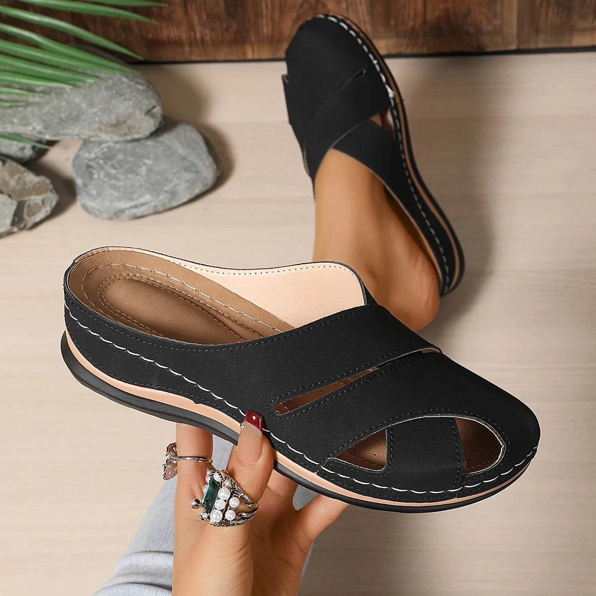 Women's Platform Wedge Sandals - Roman Style Comfort