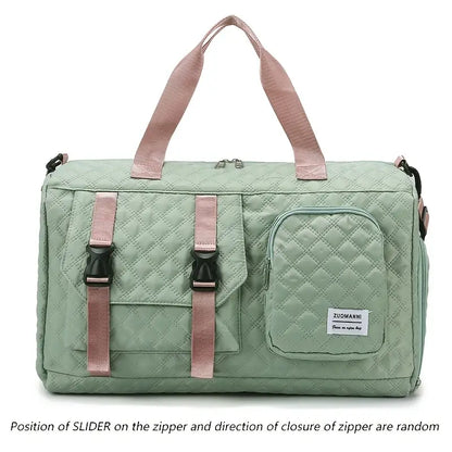 Spacious Argyle Nylon Travel Duffle Bag