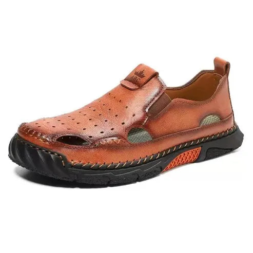 Men’s Breathable Leather-Look Walking Sandals