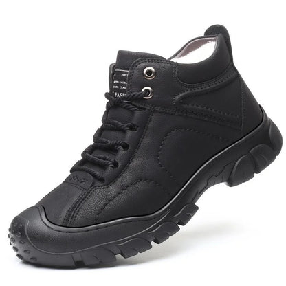 Men's Brown Leather-Look Casual Ankle Boots