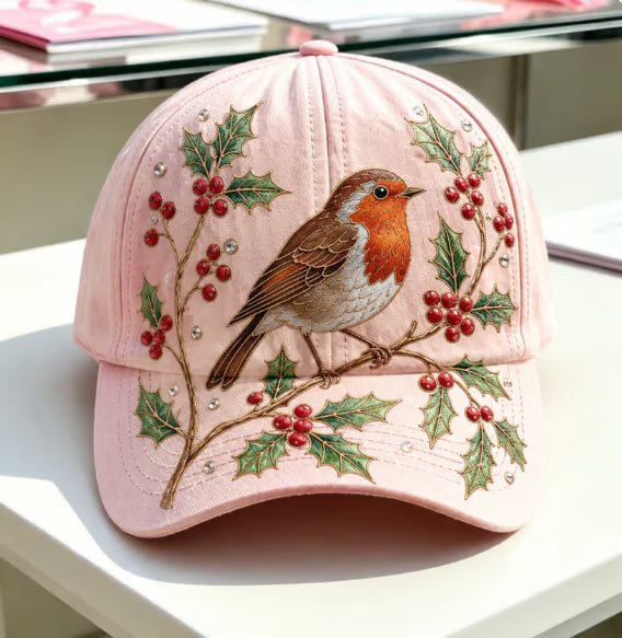 Embroidered Floral Bee Cap