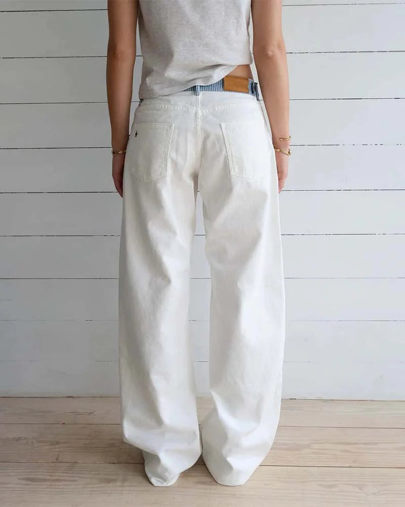 Women’s Contrast Stripe Waist Straight-Leg Trousers