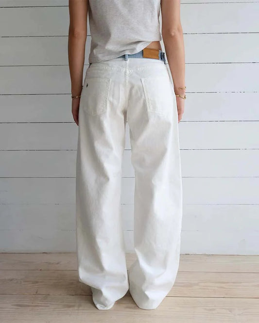 Women’s Contrast Stripe Waist Straight-Leg Trousers